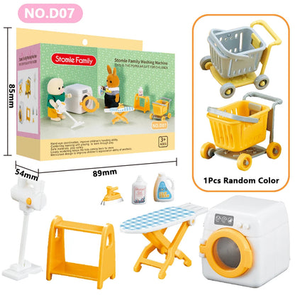 1:12 Miniature Furniture Forest Family Kitchen Toy Dining Table Dollhouse Accessories Bathroom Pretend Play For Girl Gifts Toys ALPENZO