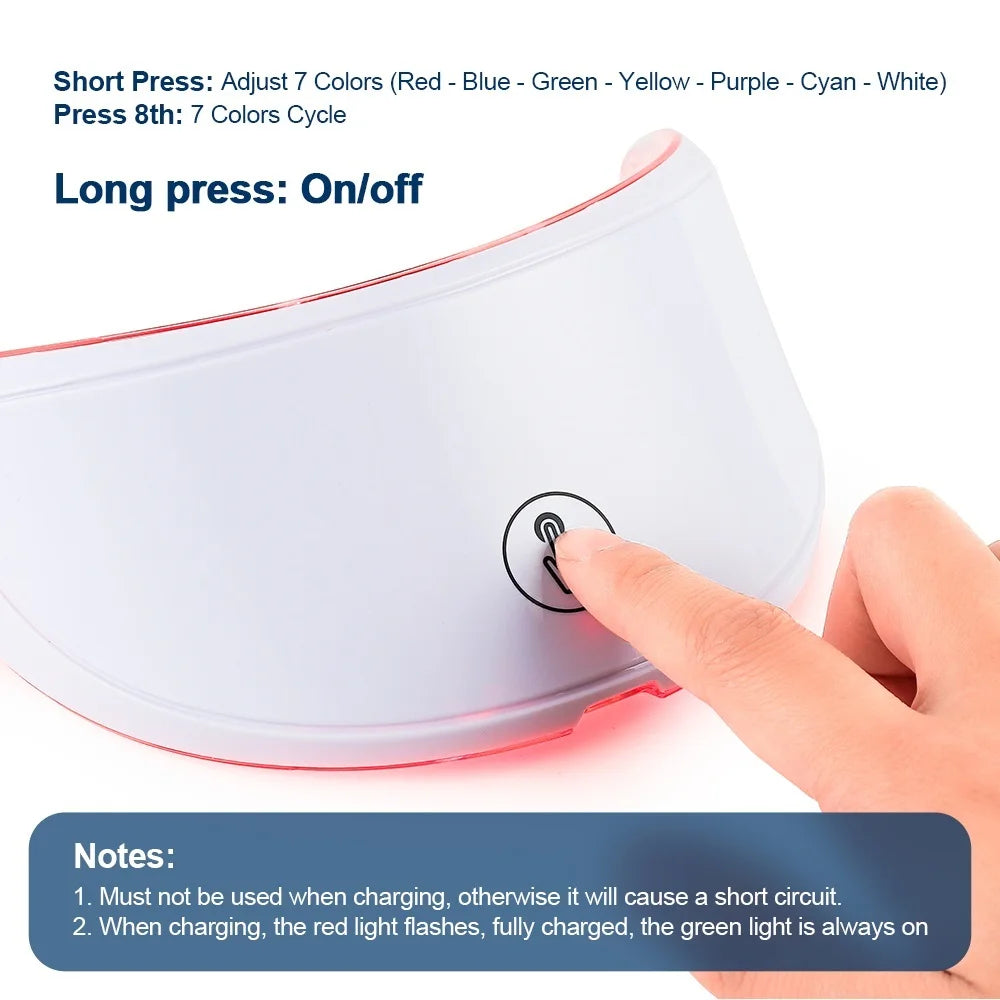 7 Colors Led Facial Mask With Neck Red Light Therapy Mask For Skin Tightening Lifting Anti-aging Bio-Light Beauty Whitening Home ALPENZO