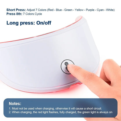 7 Colors Led Facial Mask With Neck Red Light Therapy Mask For Skin Tightening Lifting Anti-aging Bio-Light Beauty Whitening Home ALPENZO