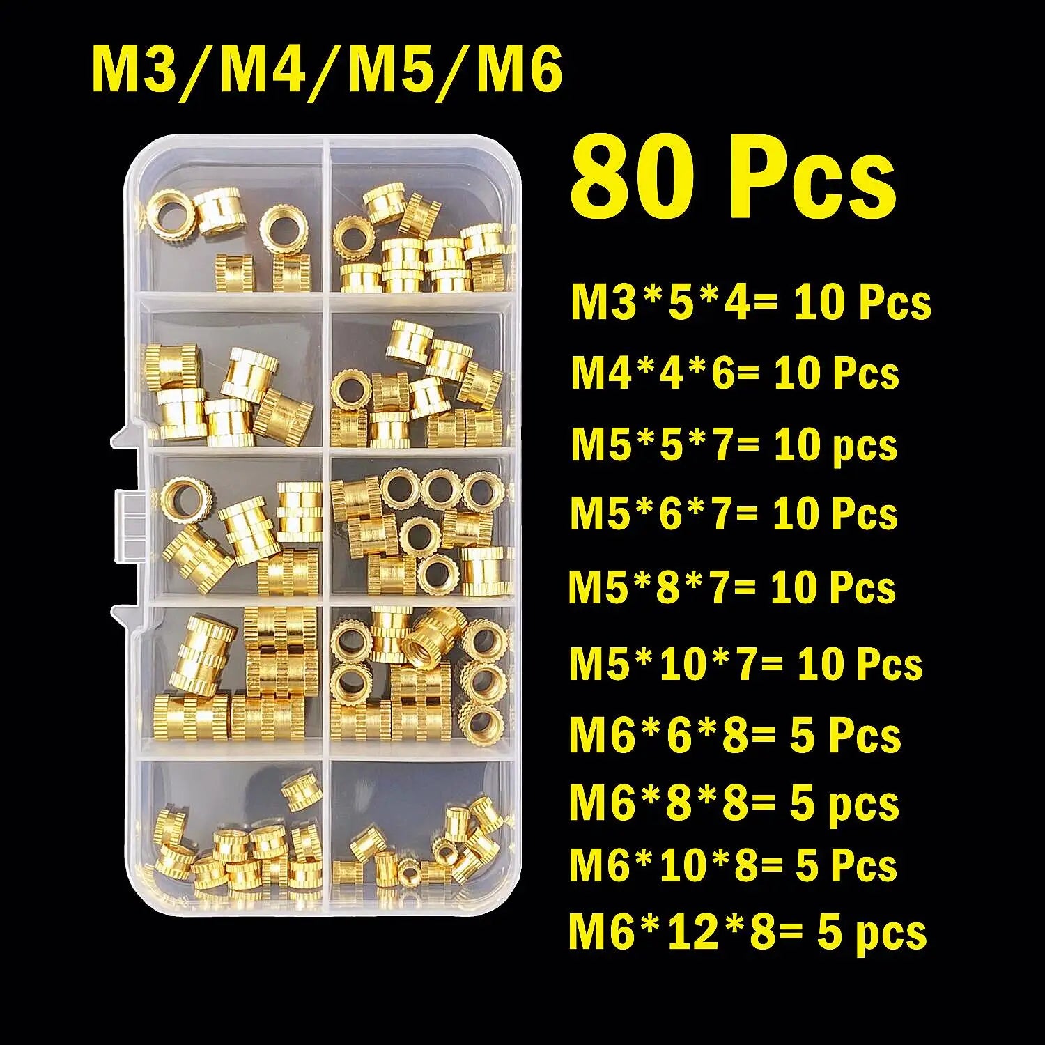 M2 M2.5 M3 M4 M5 M6 Brass Heat Insert Nut Hot Melt Nutinsert Thread Knurled Double Twill Embedment Nuts 3D Printer Accessories - ALPENZO
