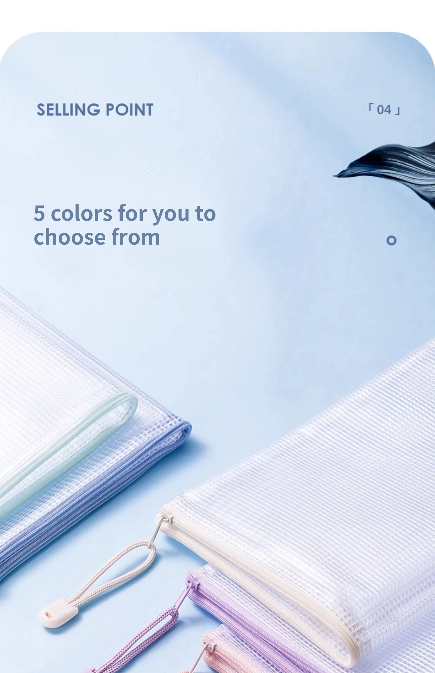 Zipper Mesh Bags A4/A5 Plastic Zipper Bags For Organizing Zipper Mesh Bags Waterproof Clear Travel Bags Office Supplies Document ALPENZO