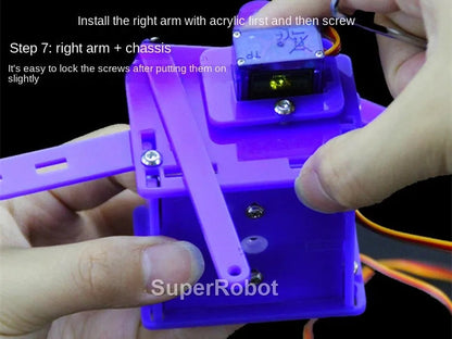 SG90 MG90S 4 Dof Unassembly Acrylic Mechanical Robot Manipulator Claw Kit For Arduino Robot Arm STEAM Kit Programming Robot Arm ALPENZO