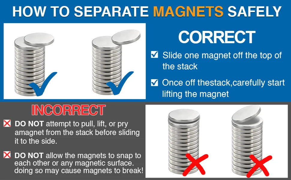 Super Strong Neodymium Disc Magnets Powerful Rare Earth Magnets for Fridge, DIY, Building, Scientific, Craft, and Office Magnets - ALPENZO