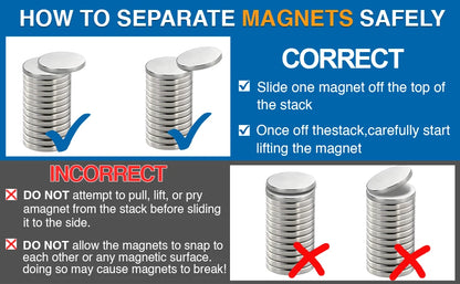 Super Strong Neodymium Disc Magnets Powerful Rare Earth Magnets for Fridge, DIY, Building, Scientific, Craft, and Office Magnets - ALPENZO