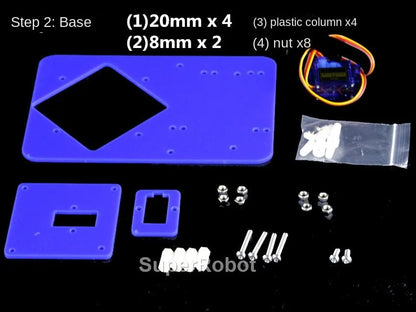 SG90 MG90S 4 Dof Unassembly Acrylic Mechanical Robot Manipulator Claw Kit For Arduino Robot Arm STEAM Kit Programming Robot Arm ALPENZO