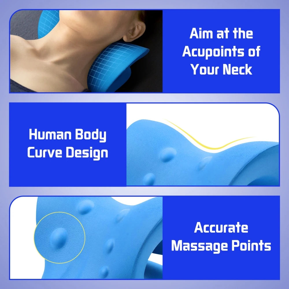 Cervical Neck Shoulder Stretcher Massage Pillow Traction Device Muscle Relaxation Relieve  Pain Cervical Spine Correction - ALPENZO