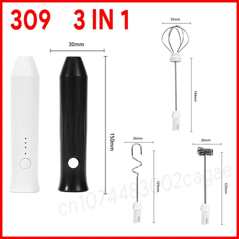 Wireless Milk Frother Electric Type-C Handheld Blender Stainless Steel Mini Coffee Maker Whisk Mixer For Coffee Cappuccino Cream - ALPENZO