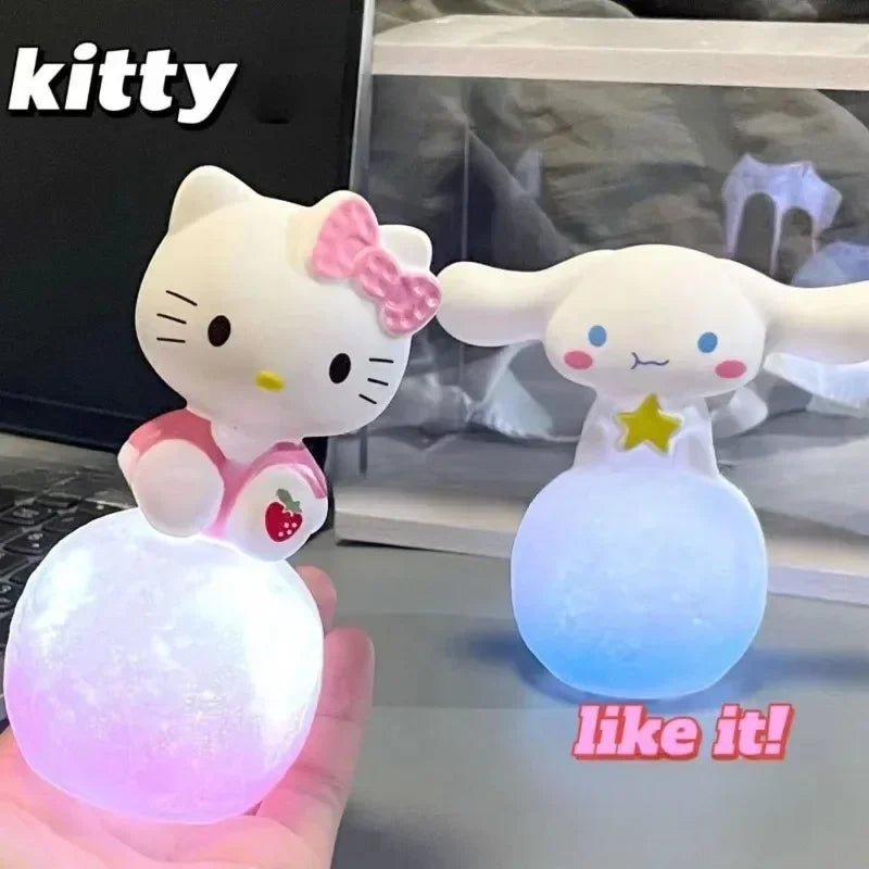 Sanrio Hello Kitty Night Light Luminous Children's Toy Bedside Lamp Anime Cartoon Kuromi Cinnamoroll Cute Children's Gift Gift ALPENZO