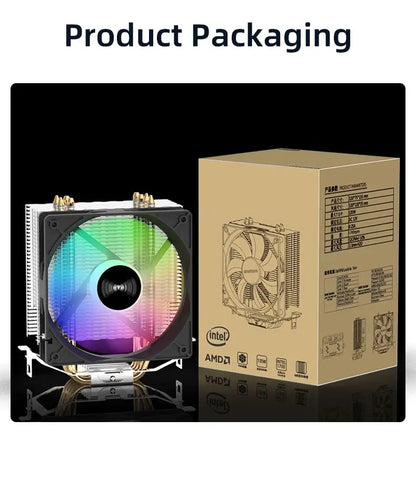 TEUCER CPU Cooler 4 Heat Pipes PC Radiator Cooling 3PIN PWM Silent Rgb Fan For Intel 1700 1150 1155 1156 1366 AM2/AM3/AM4 AMD - ALPENZO