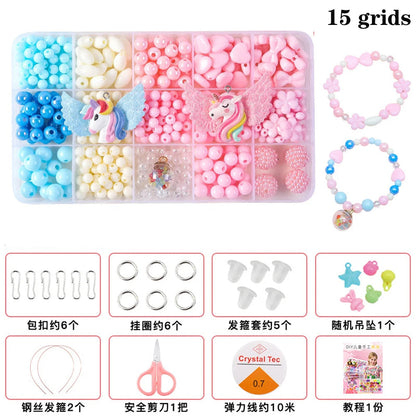 500pcs DIY Handmade Beaded Children's Toy Creative Loose Spacer Beads Crafts Making Bracelet Necklace Jewelry Kit Girl Toy Gift ALPENZO