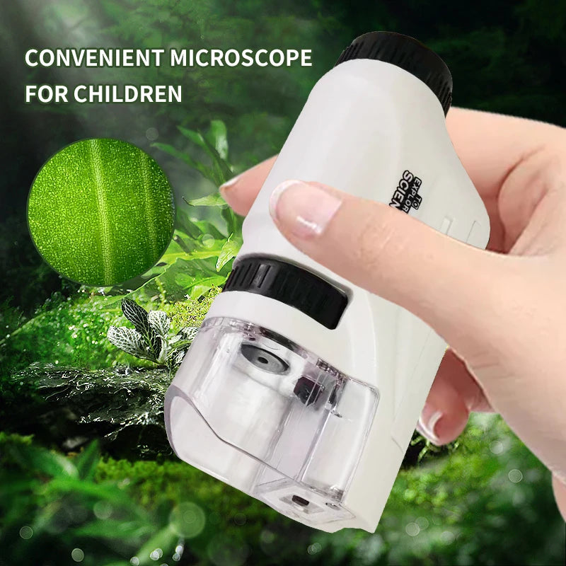 Handheld Microscope Kit Lab LED Light 60X 120X Home School Biologi Cal Science Educational Toys For Children Brinquedo STEM Gift ALPENZO