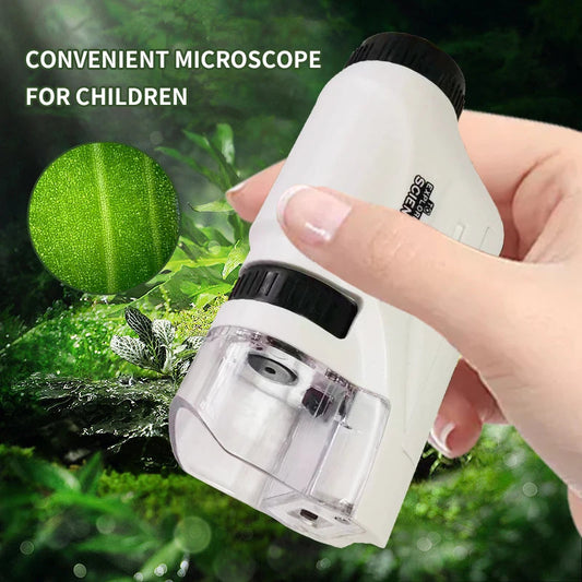 Handheld Microscope Kit Lab LED Light 60X 120X Home School Biologi Cal Science Educational Toys For Children Brinquedo STEM Gift ALPENZO
