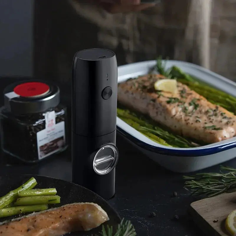 Rechargeable USB Electric Automatic Salt and Pepper Grinder Set Gravity Spice Mill Adjustable Spices Grinder Kitchen Tools - ALPENZO