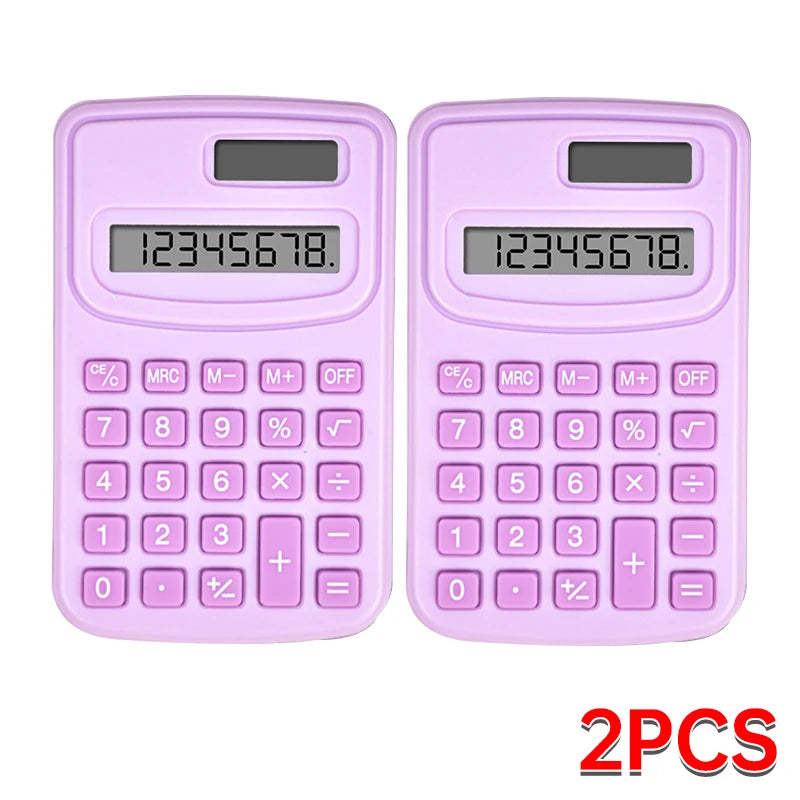 Small Solar Calculator Portable Calculator Cute 8 Digits LCD Electronic Calculator Home Office Primary School Teaching Supplies ALPENZO