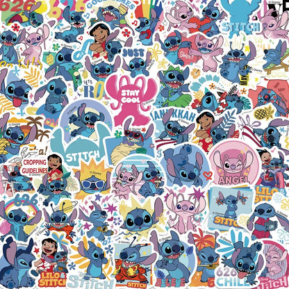 51PCS  Cute Cartoon Lilo & Stitch Stickers DIY Diary Laptop Luggage Skateboard Graffiti Decals Fun Classic Toy ALPENZO