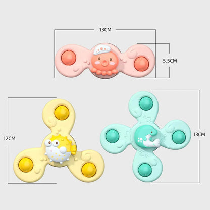 Montessoris Baby Spin Top Bath Toys For Boy Children Bathing Sucker Spinner Suction Cup Toy For Kids 2To4 Years Rattles Teether ALPENZO