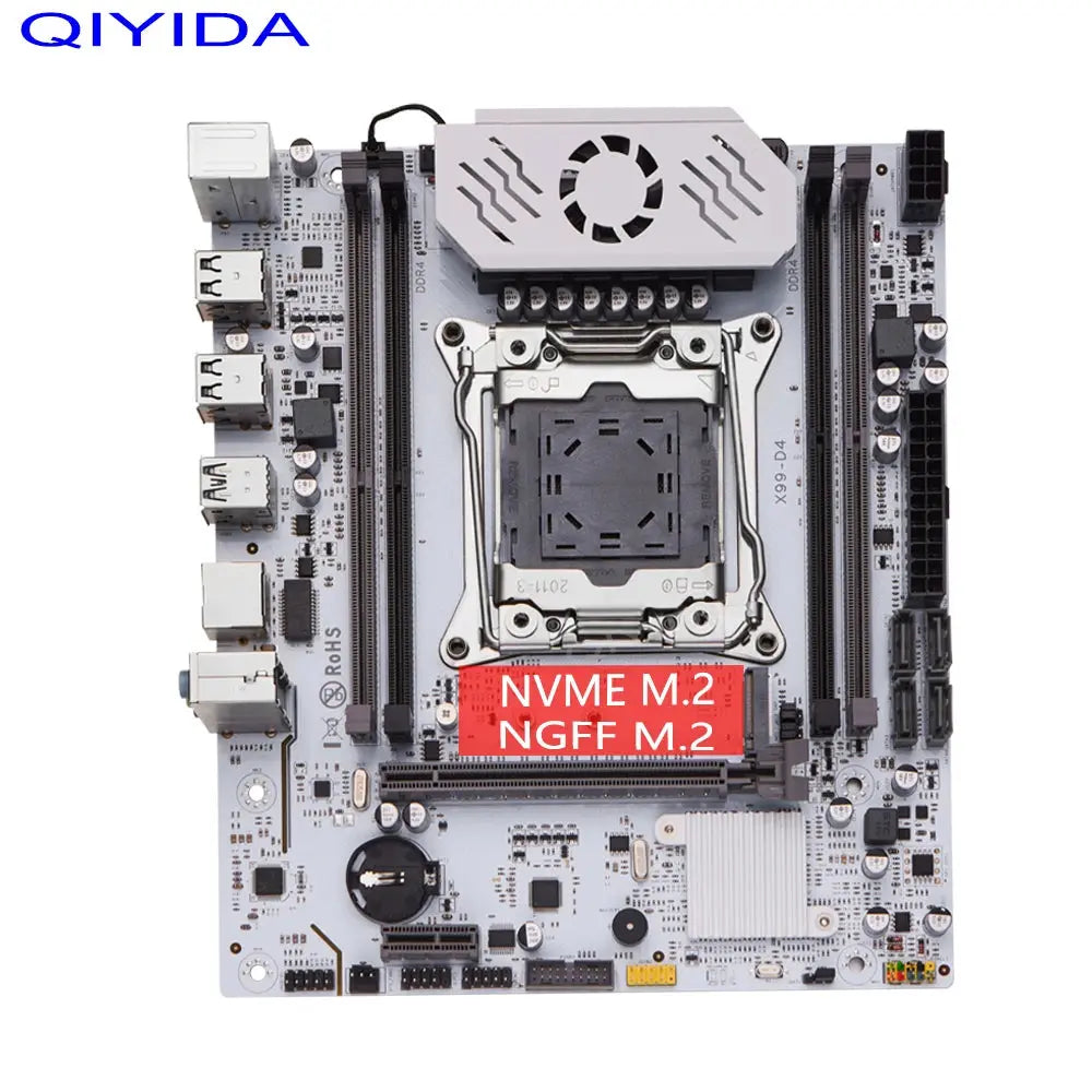 QIYIDA X99 motherboard D4 LGA 2011 3 with M.2 slot Support X99 C612chip DDR4 Memory SATA3.0 USB3.0 PCI16X - ALPENZO