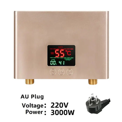 110V/220V Instant Water Heater 3000W/5500W Wall-Mounted Electric Heaters for Bathroom Hot Water Shower and Home Kitchen Heating - ALPENZO