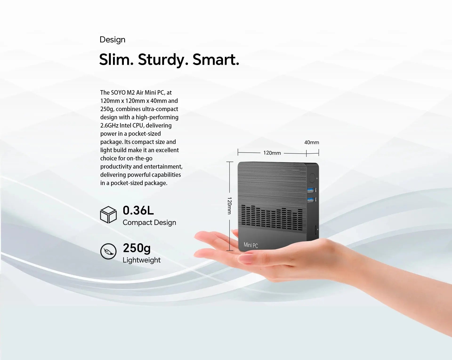 SOYO M2 Air  Mini PC: Powerful 6GB RAM, 128GB EMMC, Intel N4000, Windows 11 Pro - Compact & Ideal for Home, Business & Gaming - ALPENZO