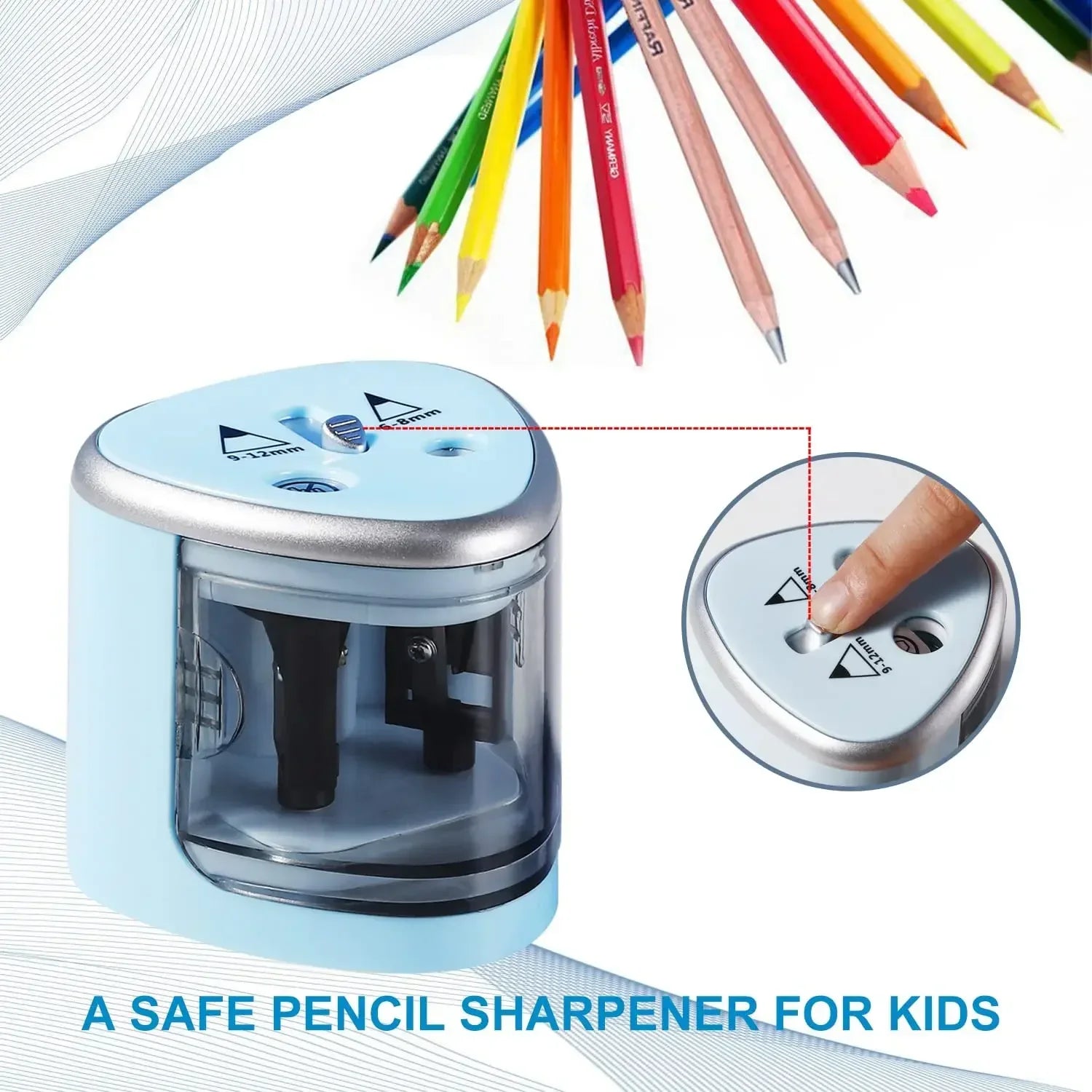 Tenwin New Two-hole Electric Automatic Pencil Sharpener Switch Pencil Sharpener Home Office School Supplies Stationery Art ALPENZO