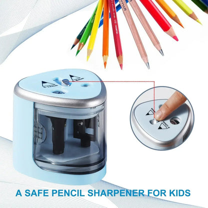 Tenwin New Two-hole Electric Automatic Pencil Sharpener Switch Pencil Sharpener Home Office School Supplies Stationery Art ALPENZO