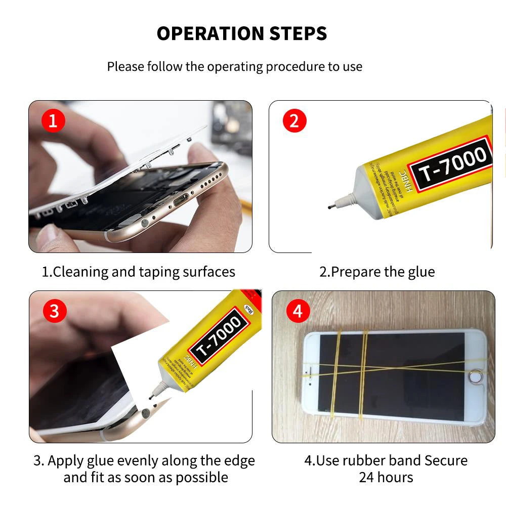 1/2pcs 15/50/110ML T7000 Black Cellphone Tablet Repair Battery Cover LCD Frame Adhesive T-7000 Electronic Components Glue ALPENZO