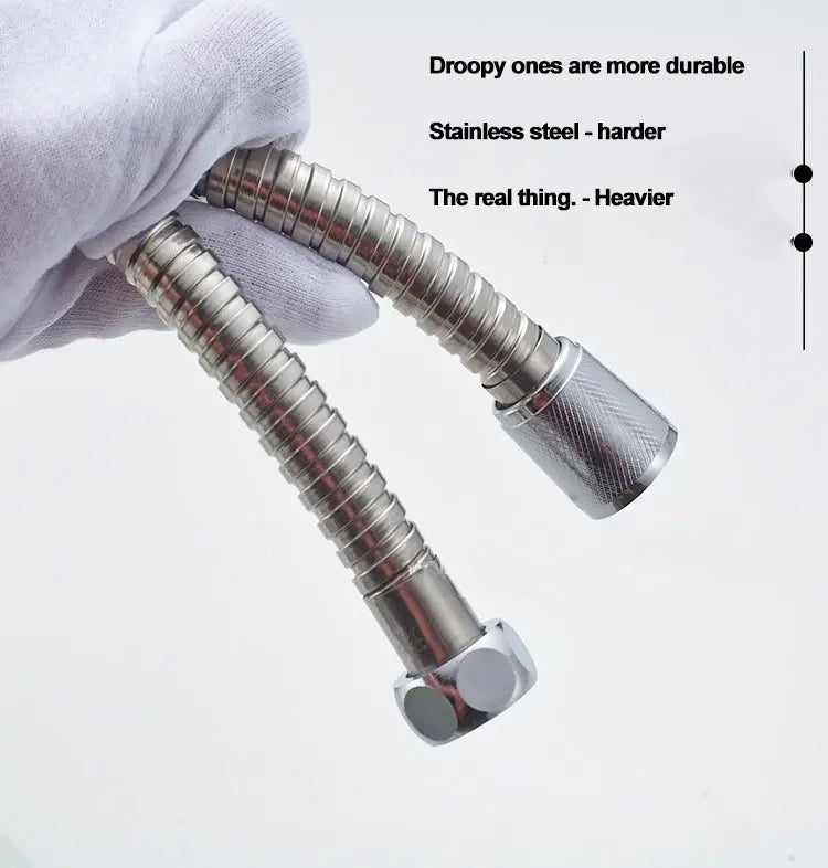 1/2" Extra Thick Silver Stainless Steel Shower Hose,Explosion-Proof Plumbing Hose for Showerhead,Rainfall Shower and Bath Faucet - ALPENZO