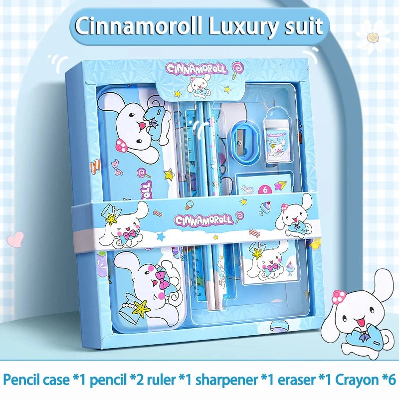 Sanrio Kuromi Melody Cinnamoroll Stationery Gift Box Girls Primary School 12-Piece School Supplies for Children Kawaii New Hot ALPENZO