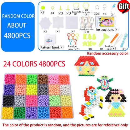 Handmade Magic Water Fuse Beads Creative Beads DIY Art Crafts Toys Magic Water Sticky Beads Sensory Toys Set with Accessories ALPENZO