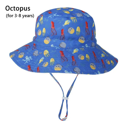 Outdoor Beach Hat Summer Baby Sun Hat for Girls Boys Kids Bucket Cap 0-8 Years ALPENZO