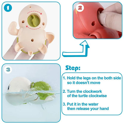 Baby Bath Toys Bathing Cute Swimming Turtle Whale Pool Beach Classic Chain Clockwork Water Toy For Kids Water Playing Toys ALPENZO