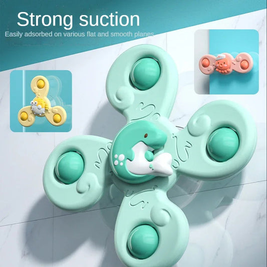 Montessoris Baby Spin Top Bath Toys For Boy Children Bathing Sucker Spinner Suction Cup Toy For Kids 2To4 Years Rattles Teether ALPENZO