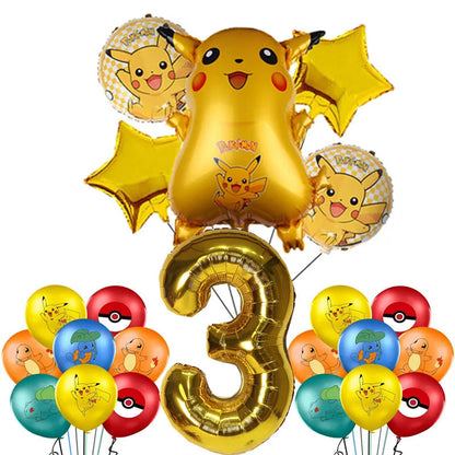 Cartoon Pikachu Theme Birthday Party Disposable Tableware Set Balloons Decorations Photo Props Background Pokemon Party Supplies ALPENZO