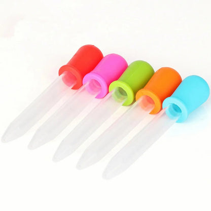 5PCS 5ml Small Silicone Plastic Pipette Dropper Feeding Medicine Liquid Eye Ear Pipette Dropper Lab Experiment Toys Gift ALPENZO