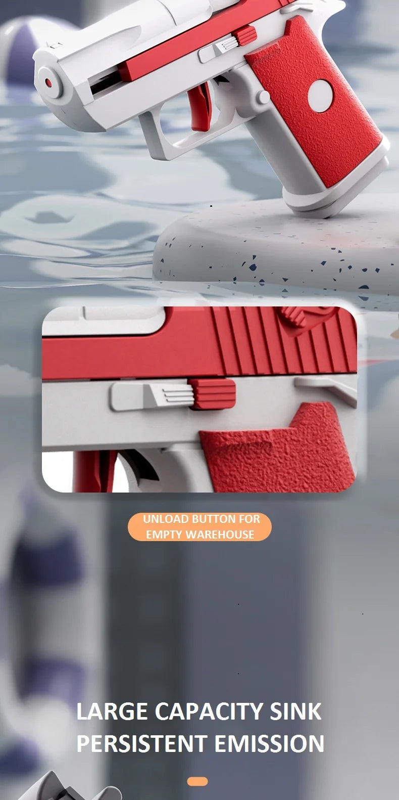 Hot Mini Desert Eagle Mechanical Continuous Firing Water Gun Shooting Game Summer Outdoor Beach Toy Gun for Children Boys Gifts ALPENZO