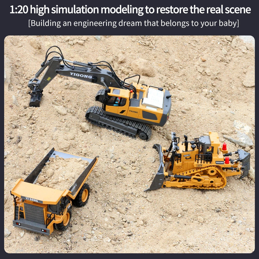RC Car Children Toys Remote Control Car Toys For Boys Radio Control Excavator Dump Truck Bulldozer Electric Car Kids Toys Gift ALPENZO