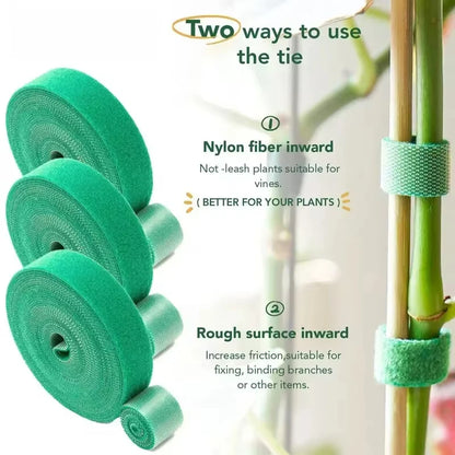 5M Nylon Plant Bandage Tie Reusable Plant Hook Loop Ties Green Fastener Tape Bamboo Cane Wrap Support Home Garden Accessories - ALPENZO