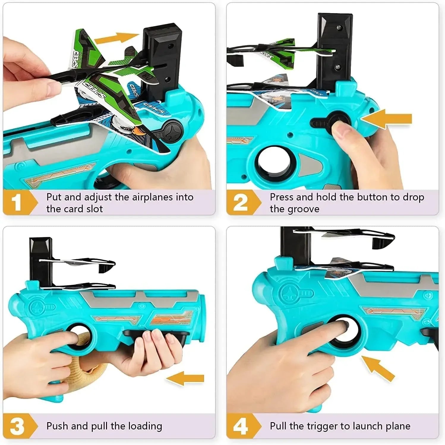 Ejection Aircraft Shooting Game Outdoor Parent-child Sports Toy Boy Gifts Shooting Aircraft Set Plastic Airplane Toys for Kids ALPENZO