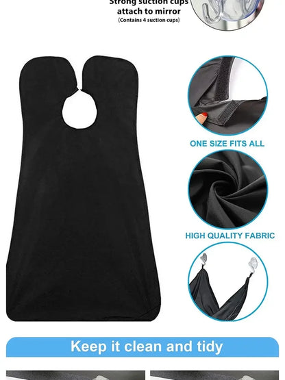 Shaving Apron for Men, Beard Catcher Cape, Hair Trimming Bib for Shaver & Barber, Easy Clean Face & Beard Hair Catcher