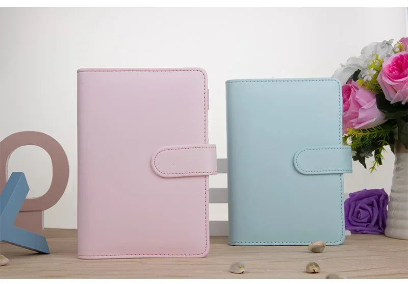 Macaroon Color A6/A5 PU Leather DIY Binder Notebook Cover Diary Agenda Planner Paper Cover School Stationery ALPENZO