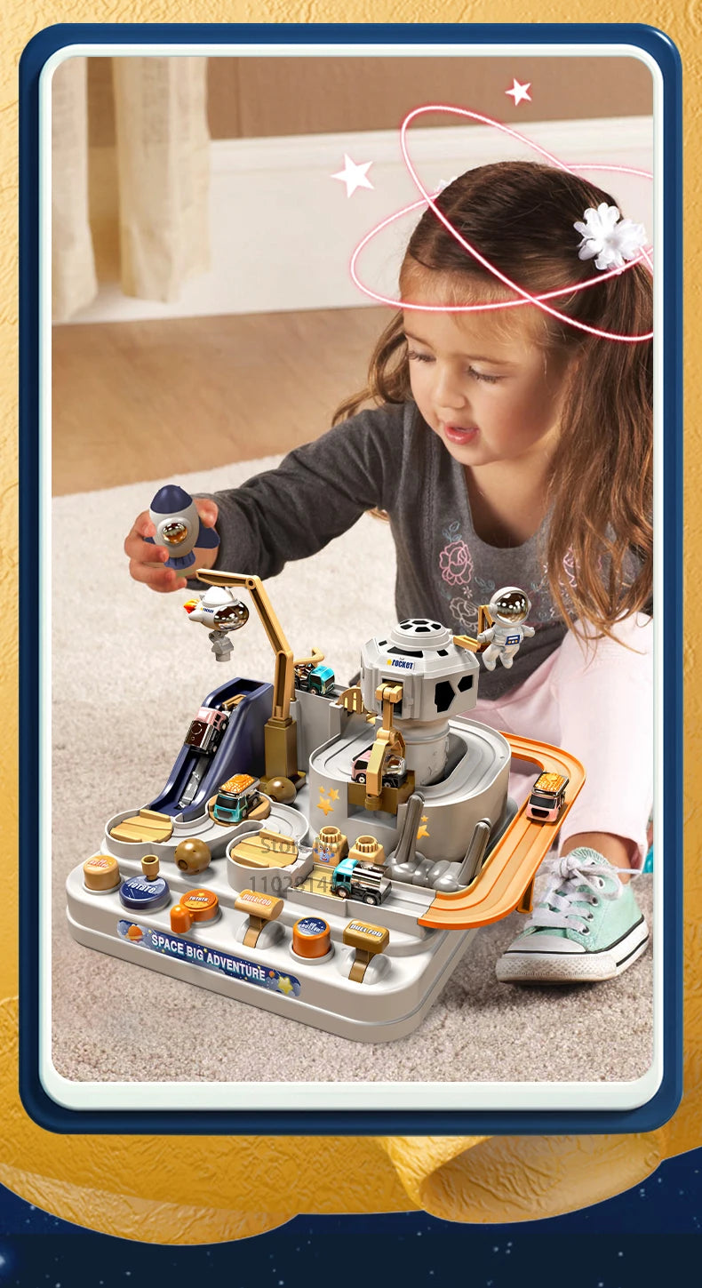 Racing Rail Car Model Space Aerospace Animals Educational Toys Children Train Track Adventure Brain Mechanical Interactive Game ALPENZO