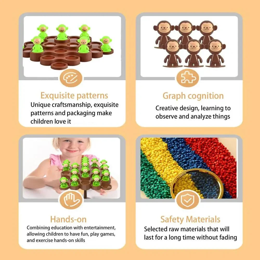 Creative Balancing Tree Toy Digital Monkey Balance Scale Educational Number Board Game Kids Learning Toys Montessori Math Toy ALPENZO