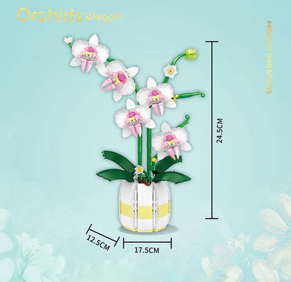 WLtoys 2139 Orchid Building Blocks Flowers Bouquet Flower Blocks Bonsai Plant Model Bricks Romantic Home Decoration Toy For Kids ALPENZO