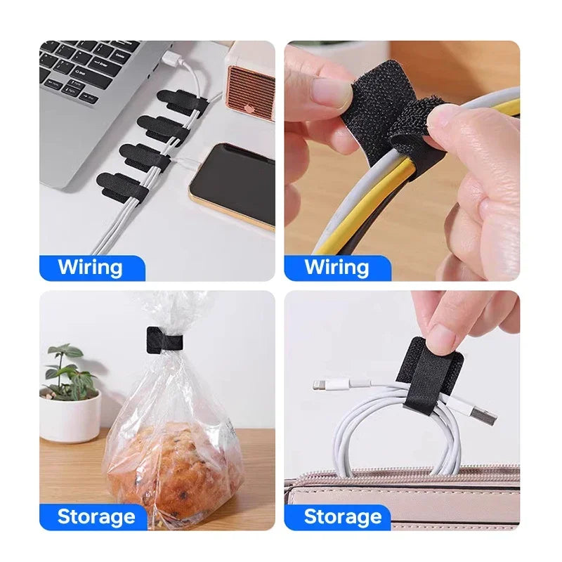 Reusable Cable Ties Fastening Wire Organizer Cord Rope Holder Self Adhesive Adjustable Cord Organizer Straps Desk Management - ALPENZO
