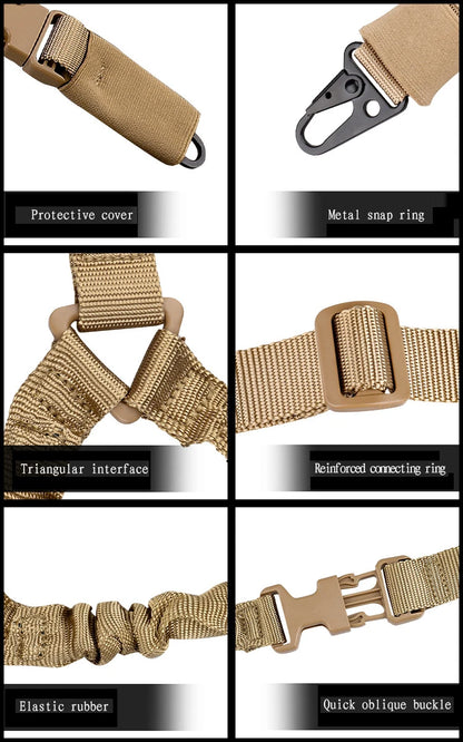 Tactical Gun Single Point Sling Adjustable Bungee Rifle Shoulder strap length for Airsoft Hunting Accessories Strap M4 with pad