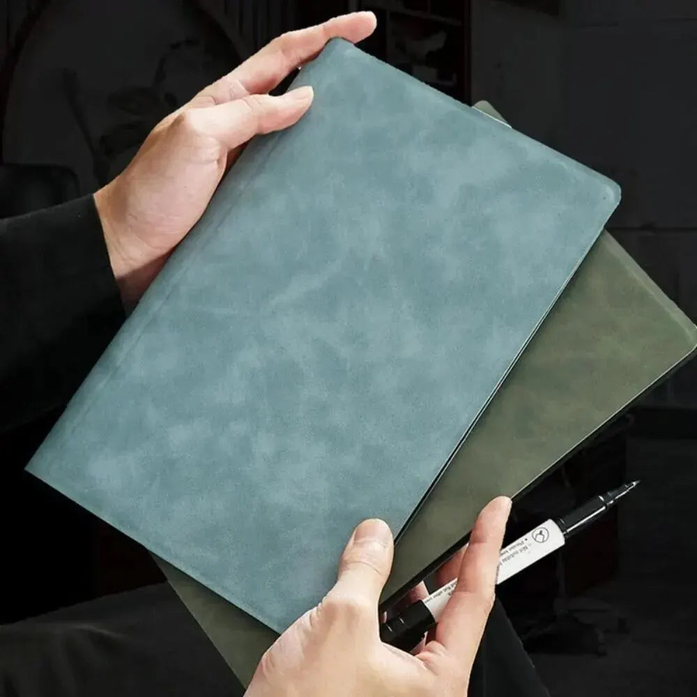 1 Pcs Reusable Whiteboard Notebook Set With Whiteboard Pen Erasing Cloth Leather Memo Pad Weekly Planner Portable Stylish Office ALPENZO