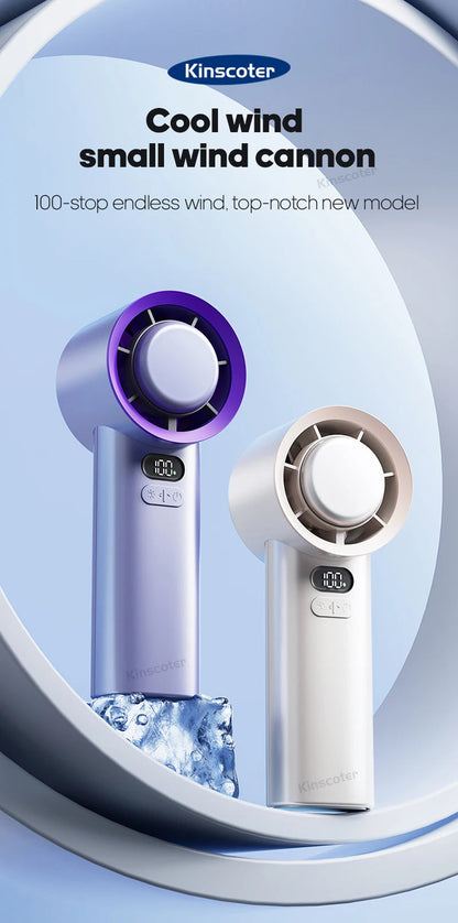 KINSCOTER Portable Handheld Turbo Fan 100 Wind Speeds Adjustable Mini Personal Fan Battery Operated Electric Eyelash Fan ALPENZO