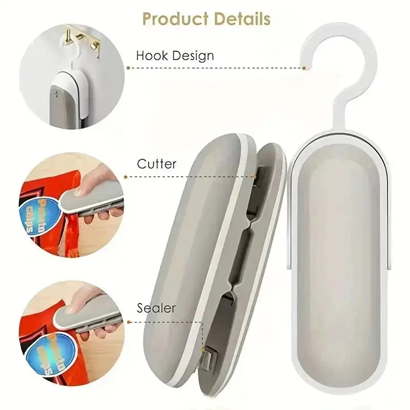 Plastic Press Sealer Sealing Clamp Portable Sealer Food Bag SealingKitchen Accessories - ALPENZO