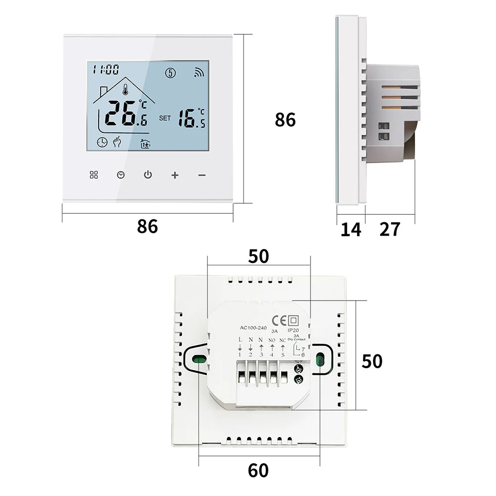 MINCO HEAT M4A Warm Floor Thermostat Tuya WiFi 3A 16A Electric/Gas Boiler/Water Heating Temperature Controller 1PC - ALPENZO