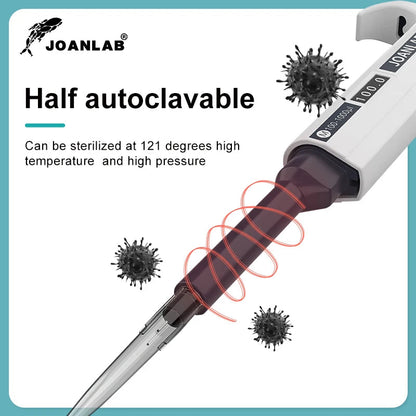 JOANLAB Micropipette Laboratory Automatic Pipette Digital Adjustable Plastic Pipette Chemistry Lab Equipment With Pipette Tips ALPENZO